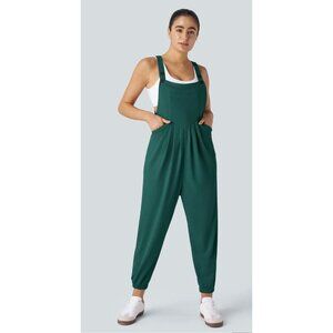 NEW Halara Green Overalls Jumpsuit With Pockets M Polyester & Elastane SIZE Medi